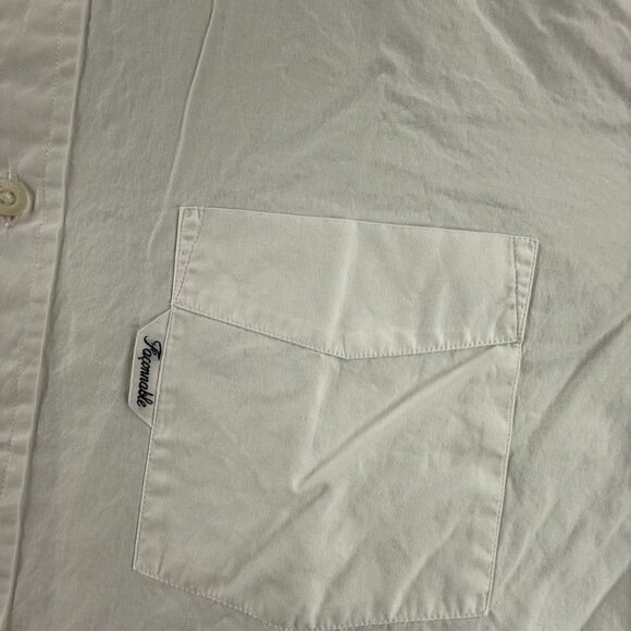 Faconnable 15.5 Club White Shirt Solid Button Up Long Sleeve Pocket Mens Spread - Picture 3 of 16